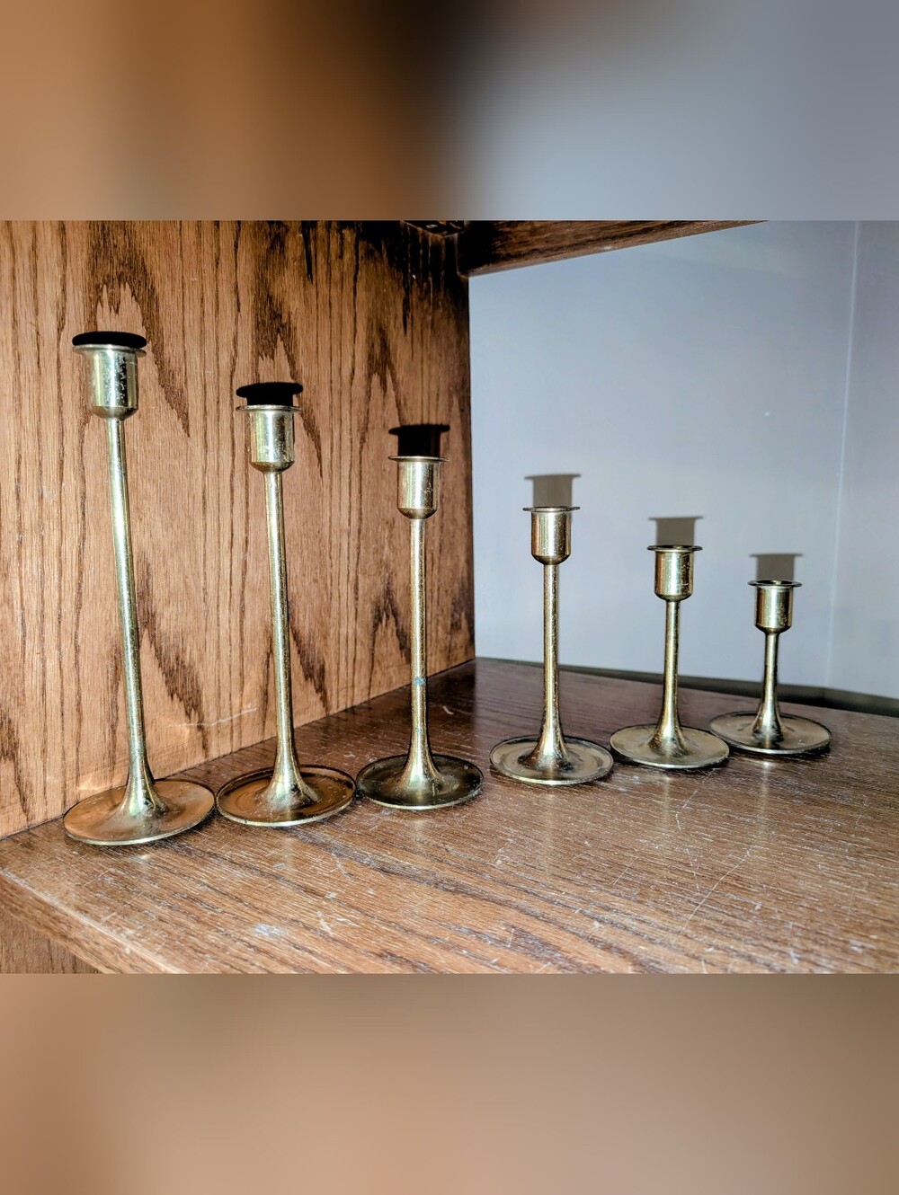 Brass Taper Candle Holders Set